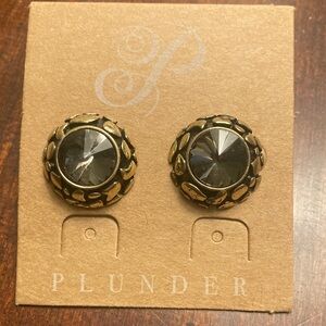 Plunder Gold and Black Stud Earrings